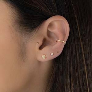 Pendientes de Plata de Ley 925 con Circonita Cúbica en Forma de Círculo, Chapados en Oro, para Bodas y Fiestas de Ramadán - Product Image 4