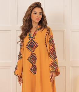 ชุดเดรสมุสลิมแบบดั้งเดิมชุดเดรสผ้าซาตินสไตล์ดูไบ - Product Image 2