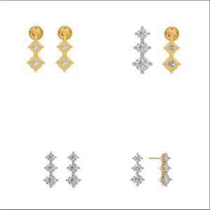 Boucles d'oreilles en diamant de laboratoire 1.99 cts de qualité supérieure, design indien élégant, certifié IGI en or massif 14 carats pour les fêtes d'élite - Product Image 2