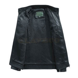 Chaqueta de cuero con cuello levantado y capucha de talla grande para hombre, tela de lona impermeable para temporada de invierno, venta al por mayor para uso en exteriores - Product Image 3