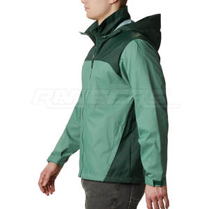 เสื้อแจ็กเก็ตกันฝนสำหรับผู้ชายสีเขียวพร้อมฮู้ดเสื้อแจ็คเก็ตกลางแจ้งปรับโลโก้ได้ตามต้องการ - Product Image 6