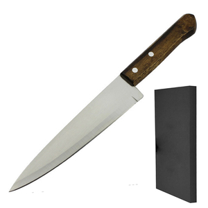 Vente en gros de couteaux de chef professionnels OEM ODM de qualité supérieure personnalisés, couteau de cuisine avec manche en bois dur et lame tranchante fixe - Product Image 6