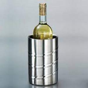 Soporte decorativo para enfriador de vino de una sola botella, Cubo de vino martillado de acero inoxidable de alta venta, acabado pulido - Product Image 4