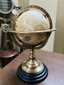 Mundo de Metal antiguo Vintage Art Deco hecho a mano respetuoso con el medio ambiente globo elegante escritorio tierra mapa decoración para el hogar Oficina negocios - Product Image 3