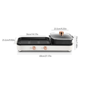 2 in 1 pentola <span class=keywords><strong>elettrica</strong></span> antiaderente interna e piastra per bistecche barbecue senza fumo griglia interna 1980w piastra <span class=keywords><strong>elettrica</strong></span> - Product Image 3