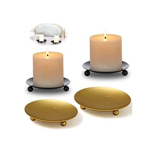 trending decorative candle holder hand made flat base gold color candle <b>stand</b> classic stylish decorative candle holder for home - Product Image 1