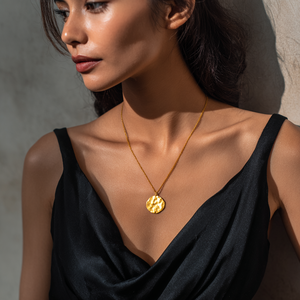 Joyería de moda personalizada colgante redondo irregular collar de anillo de oro OEM ODM - Product Image 6