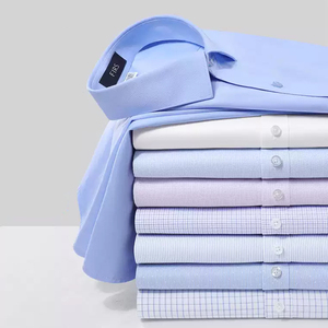 Chemises habillées personnalisées pour garçons Tissu en popeline de polyester à manches longues Fashion Business Grande taille pour hommes Respirant et élégant - Product Image 5