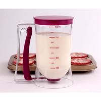 Ensemble de distributeurs de pâte en plastique manuels pour crêpes et muffins avec poignée à presser, outil de pâtisserie DIY