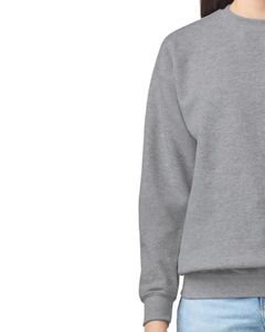Sudadera de cuello redondo para mujer en gris claro, jersey de forro polar liso, jersey con logotipo personalizado OEM, ropa informal para mujer, top de algodón suave - Product Image 4