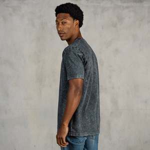 Nouvelle arrivée lavage à l'acide t-shirts pour hommes sur mesure t-shirts de base en gros 100% coton concevoir votre propre prix pas cher - Product Image 4