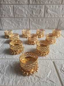 เชิงเทียนสำหรับตกแต่งแบบ2อิน1ที่วางเทียนทีไลท์ประดับมุกและระฆังแวววาวที่วางเทียนหอมสำหรับงานแต่งงานของอินเดีย - Product Image 6