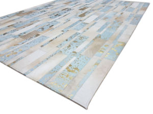 Vente chaude de tapis brodés indiens faits à la main de qualité supérieure tapis en cuir pour salon et salle à manger tapis et ensembles - Product Image 2