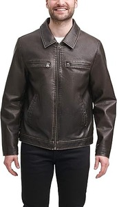 Veste de moto pour homme en cuir véritable vintage, col montant, imperméable, respirante et écologique - Product Image 4