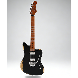 Guitare électrique SBS Jumbo à 6 cordes avec manche en érable flammé torréfié, frettes en acier inoxydable, tremolo Floyd Rose et micros humbucker Alnico II - Product Image 4