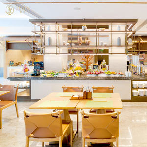 JEILI - Conjuntos de Muebles para Restaurantes Asiáticos Comerciales, Silla de Madera Curvada Rústica de Lujo, Mesa con Pedestal de Mármol, Combinación para Proyectos Hoteleros - Product Image 3