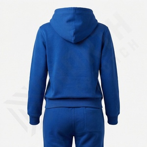 Conjunto Deportivo de Chándal Corto de Manga Larga para Mujer, Invierno 2024, Venta al por Mayor, Nuevo, Liso, Teñido, con Logotipo Personalizado, 100% Algodón - Product Image 2