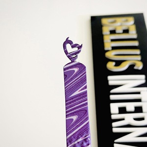 Pince à épiler à pointe de fibre violette et blanche Outils de cils de précision de qualité professionnelle pour l'application de volume et d'isolation - Product Image 2