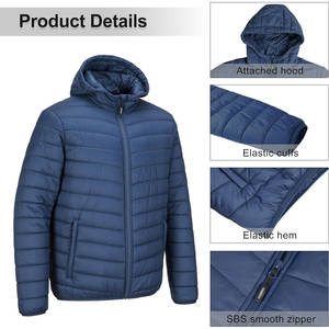 Veste d'hiver légère compressible pour hommes Veste d'hiver matelassée à capuche Veste d'hiver matelassée à capuche isolée pour hommes - Product Image 2