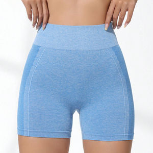 Vente en gros Couleur unie Sexy Tummy Control Scrunch Butt Biker Yoga Shorts à haute élasticité Séchage rapide Skin Friendly Shorts de sport - Product Image 2