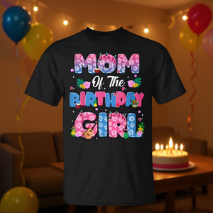 T-shirt coordinati per la famiglia per la festa di compleanno della bambina, outfit elegante per mamma e papà - Product Image 3