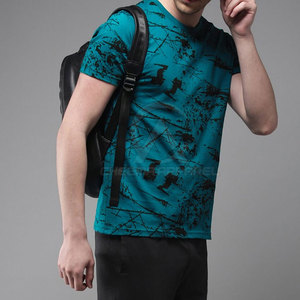 เสื้อยืดลำลองผู้ชายคุณภาพสูง พิมพ์ลายแบบซับลิเมชั่น คอกลม แขนสั้น ผ้าโพลีเอสเตอร์ สำหรับกิจกรรมกลางแจ้ง - Product Image 5