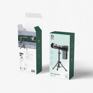 Lensa kamera ponsel, hijau Lion LensTelescope dengan Tripod kaca optik Universal 18X25 Zoom untuk ponsel