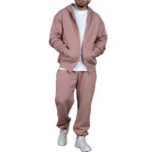 Survêtements à capuche surdimensionnés pour hommes, personnalisés, de haute qualité, poids lourd, 100% coton, molleton respirant, fermeture éclair unie pour l'hiver - Product Image 5