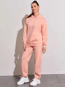 Ensemble de survêtement en molleton de coton d'hiver premium 2025, sweat-shirt chaud et pantalon de jogging pour femmes - Product Image 4