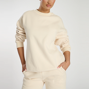 Sweat-shirt à capuche oversize en molleton de coton décontracté pour femme, manches longues, pull pour l'hiver et l'automne, uni, teint, fabricant - Product Image 5