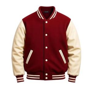 Chaqueta Bomber Universitaria Unisex, Personalizada, con Mangas de Cuero Recubiertas, Impermeable, Resistente al Viento, de Alta Calidad, con Logotipo del Equipo, de Fábrica - Product Image 5