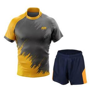 Meilleures ventes Dernier design Ensembles de maillots de rugby Vêtements d'équipe Vente en gros Prix raisonnable 100% polyester Couleurs personnalisées Unisexe - Product Image 1