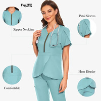Blouses médicales grande taille de haute qualité, coupe ajustée, manches courtes, col en V, pour infirmières et médecins, tenue de travail d'hiver pour hôpital, en toile