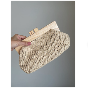 กระเป๋าสานมือข้างหนึ่งสำหรับผู้หญิงกระเป๋าฟางถักโครเชต์กระเป๋าชายหาดส่งตรงจากผู้จำหน่ายอินเดีย - Product Image 2