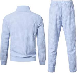 Venta caliente personalizado Unisex Zip-up Training Chándal Conjunto Transpirable Impreso Jogging Trajes con Logo para Hombres - Product Image 3