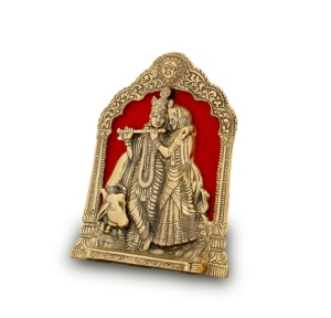 มาใหม่โลหะชุบทอง Radha กฤษณะด้วยการออกแบบวัวรูปปั้นโชว์ชิ้นสำหรับตกแต่งบ้านและ Gifting - Product Image 5