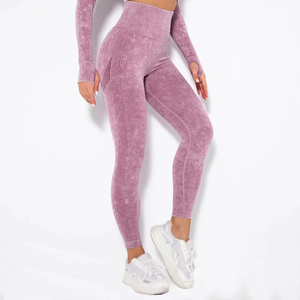 Yoga Wear New Point Fitness Workout Leggings con logotipo en la cintura Patrón sólido al por mayor - Product Image 4