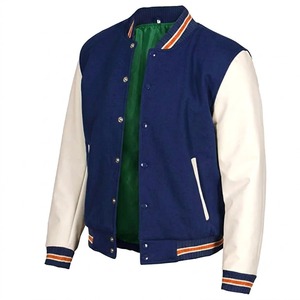 Chaqueta Varsity de Béisbol Personalizada con Logotipo, Tallas Grandes, Unisex, para Hombre, Cierre de Botones en el Cuello, Corte Regular, Informal, Otoño - Product Image 2