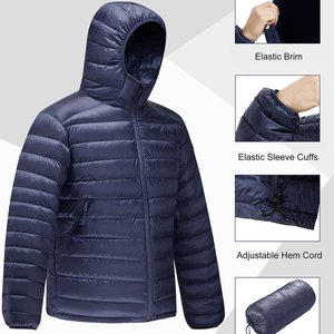 Blouson matelassé de haute qualité pour homme, manteau d'hiver léger, veste en duvet à capuche, blouson matelassé épais pour homme - Product Image 2