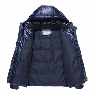 Veste matelassée réversible imperméable pour femme, nouvelle conception, logo personnalisé, hiver, grande taille, couleur unie brillante, nylon, chaude, surdimensionnée - Product Image 3