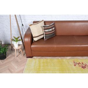 3.5x6.4 ft Rug, Accent Vintage Rug, <b>Yellow</b> Patchwork Rug - Product Image 3