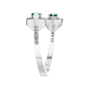 Diamant de laboratoire pour femme, feuille d'émeraude, bague fine, 950 platine, diamant taille poire, fait à la main pour les mariages - Product Image 3