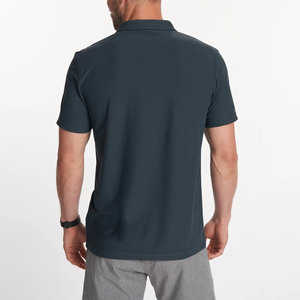 T-shirts à manches courtes personnalisés en gros, 3 boutons, T-shirts polo de performance pour hommes - Product Image 2