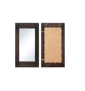 Modern Wooden <b>Framed</b> Wall <b>Mirror</b> Natural <b>Wood</b> Bathroom Vanity for Hotel and Home Decor - Product Image 5