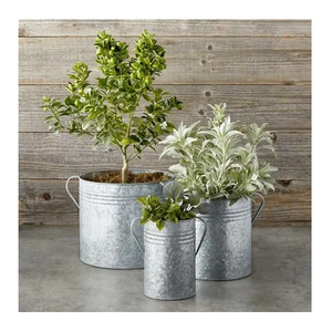 Jardinière moderne en fer galvanisé blanc, fabriquée à la main, avec taille personnalisée pour jardin et pépinière extérieure, pots de fleurs pour la maison - Product Image 3