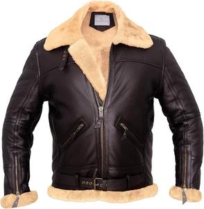 Blouson aviateur pour homme en cuir de vache de haute qualité, tissu en toile respirant, logo personnalisé, lettre sur le devant, prix de gros - Product Image 1