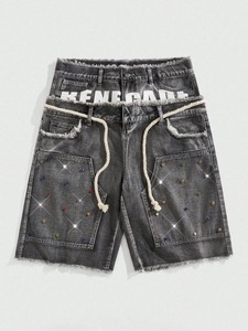 Shorts en jean pour hommes tendance et à séchage rapide, grande taille, pièce fraîche, respirant, en coton, shorts en denim pour hommes - Product Image 5