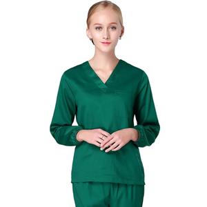 เครื่องแบบการพยาบาลสำหรับผู้ชายและผู้หญิงเสื้อคอวีแขนสั้นเสื้อขัดผิวด้วยกระเป๋าหลวมเสื้อใส่ทำงาน unisex เสื้อเครื่องแบบ - Product Image 3