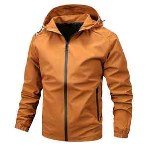 Hiver Automne Vente en gros Coupe-vent d'hiver léger et résistant à l'eau pour hommes, coupe-vent matelassé à fermeture éclair complète, coupe-vent à capuche pour le travail - Product Image 1