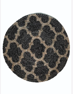 Juego de Manteles Individuales Redondos de Yute Hechos a Mano con Estampado Art Deco Único, Ecológicos, para Decoración de Mesa - Product Image 1